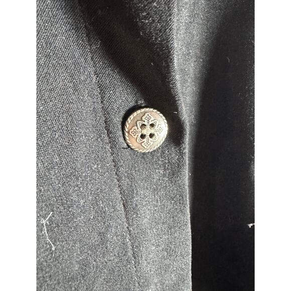 VTG Christopher Banks Womens Shacket Top Black Button Down embroidered Snowflake - Picture 3 of 12